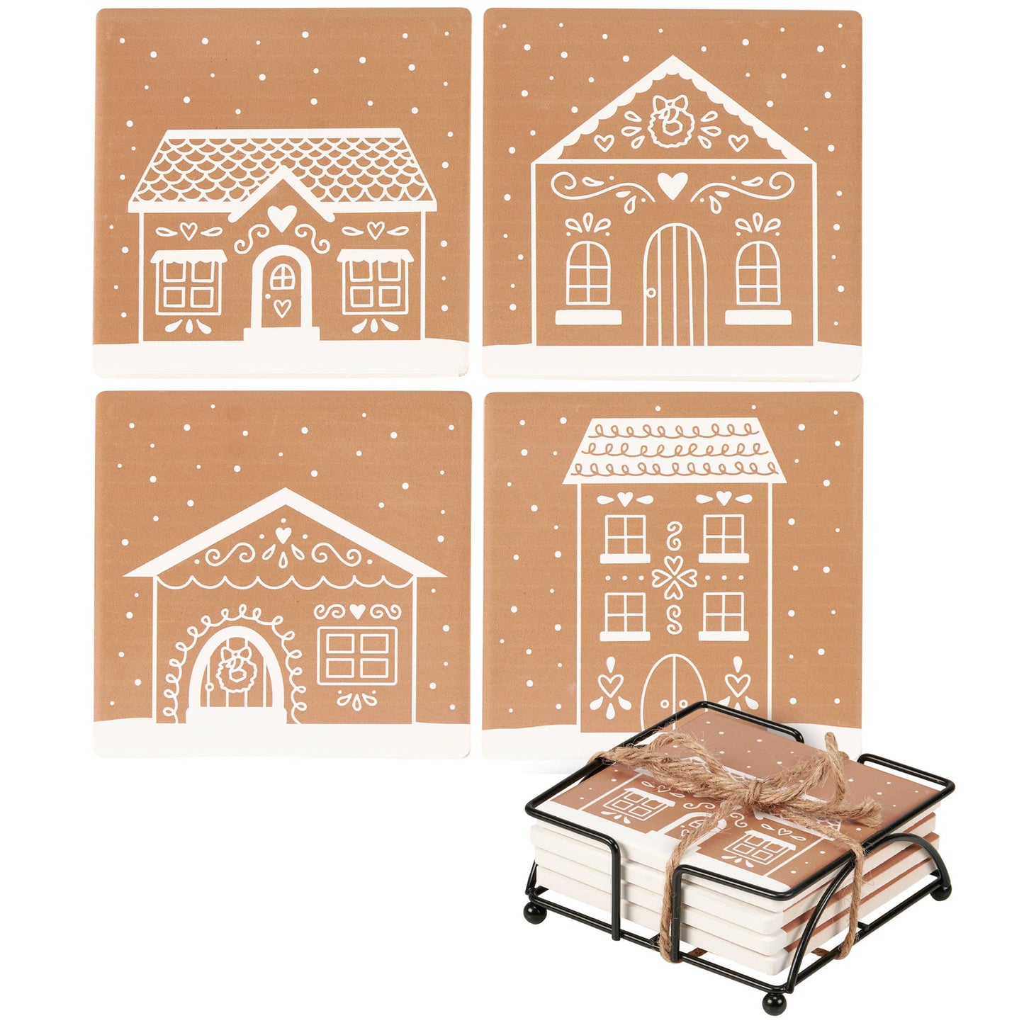 Gingerbread House Coaster Set