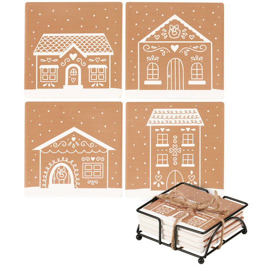 Gingerbread House Coaster Set