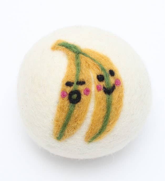 Fruits: Strawberry, Pear, Plum, Bananas... Wool Dryer Balls