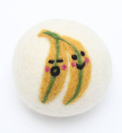 Fruits: Strawberry, Pear, Plum, Bananas... Wool Dryer Balls