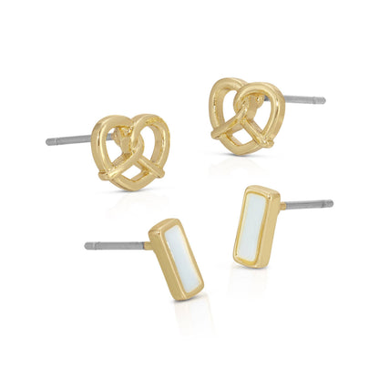 Earring Set - Pretzel + Bar - TWIST