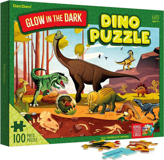 Glow in The Dark 100 Piece Dinosaur Puzzle for Kids