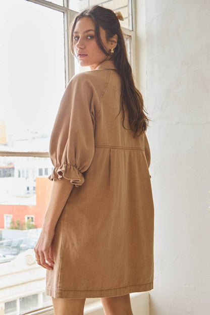 Washed Color Denim Dress