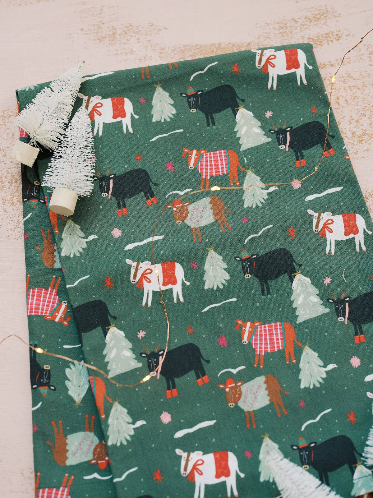 Christmas Cows | Full Pattern Flour Sack Towel