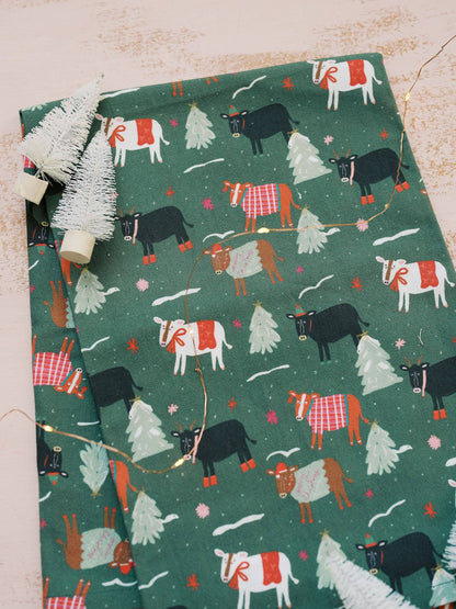 Christmas Cows | Full Pattern Flour Sack Towel