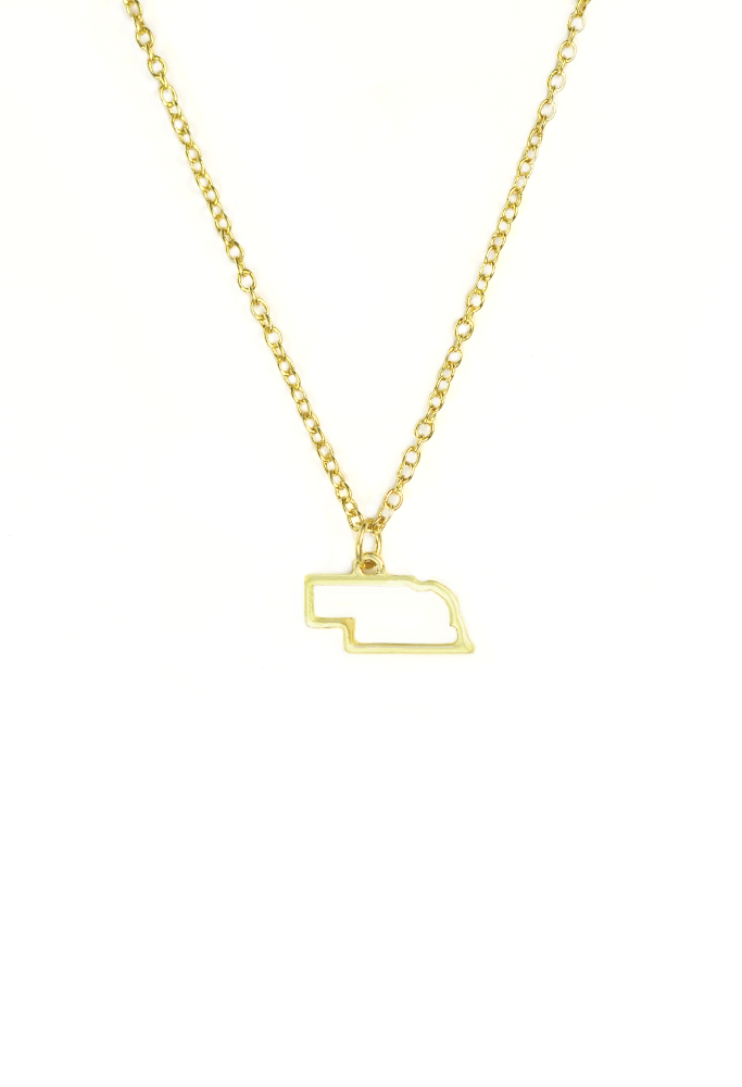State Necklace - Gold - NEBRASKA
