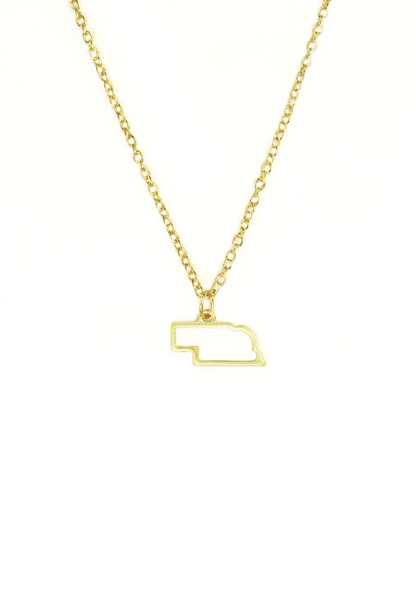 State Necklace - Gold - NEBRASKA