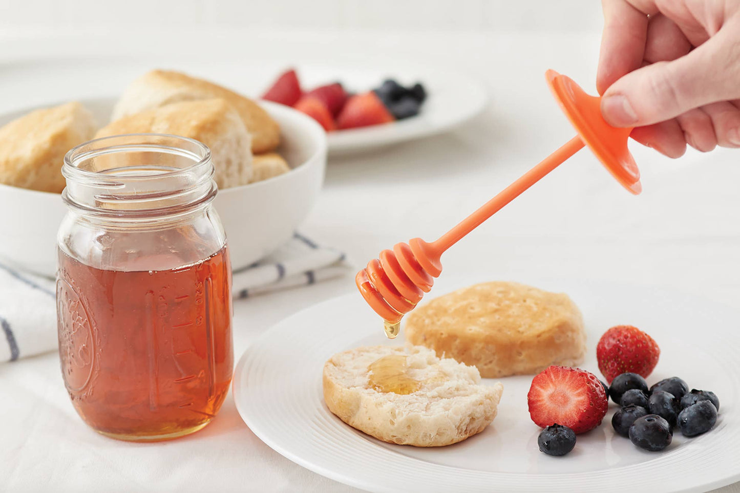 Jarware Honey Dipper Lid for Regular Mouth Mason Jar