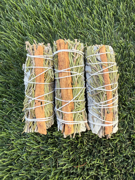 Rosemary with Cinnamon and White Sage Bundle