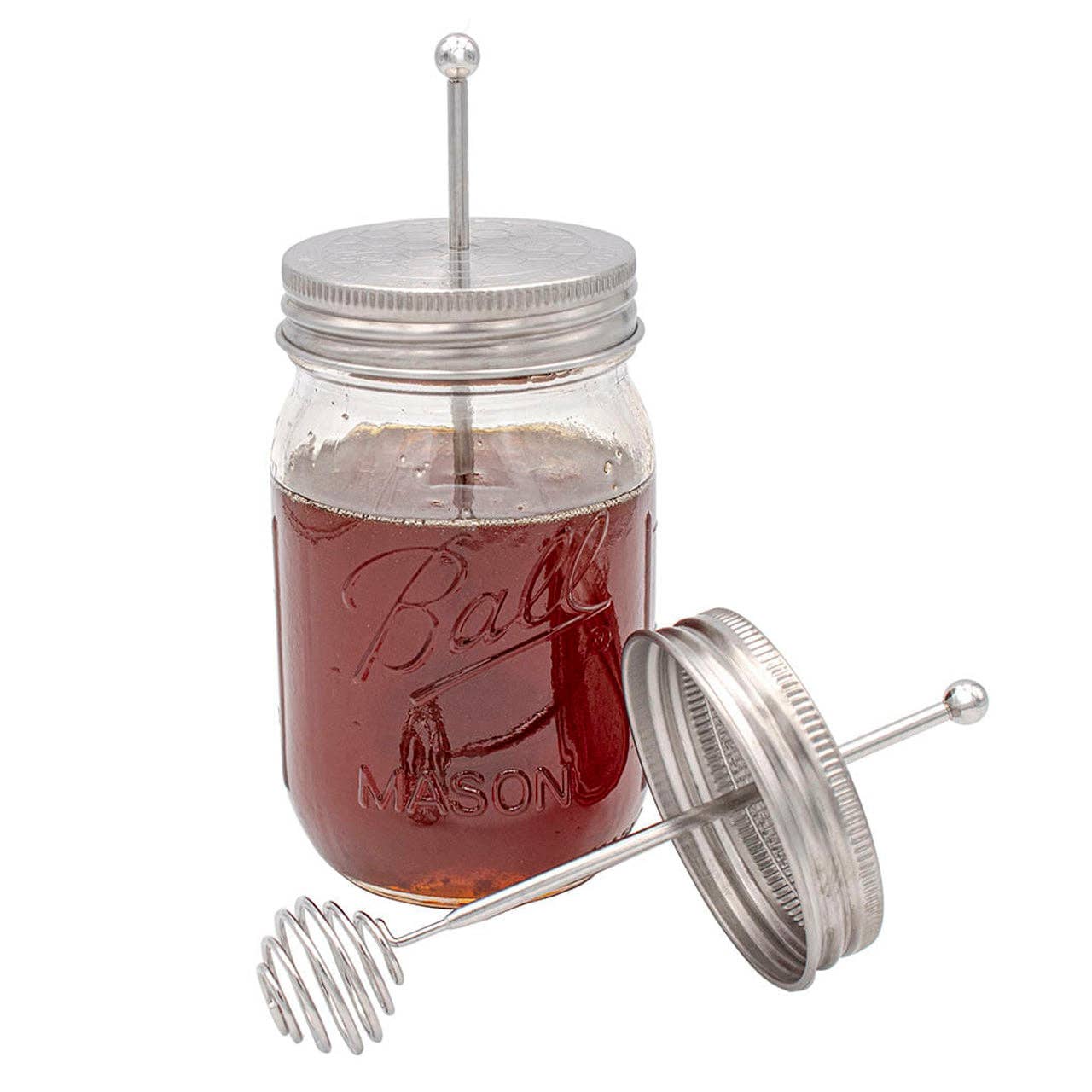 Honey Dipper Stainless Steel Lid for Mason Jars