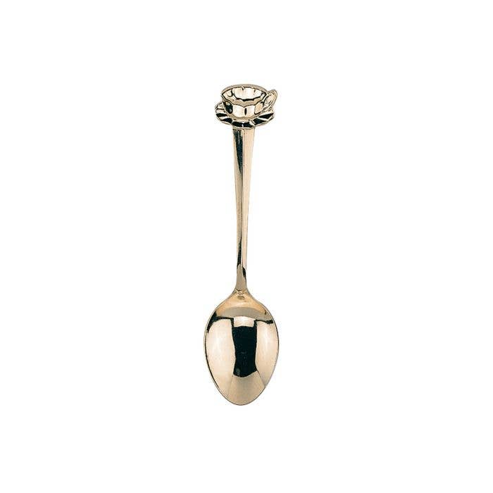 Fino Demi Spoon, Cup And Saucer Design, Gold Plated