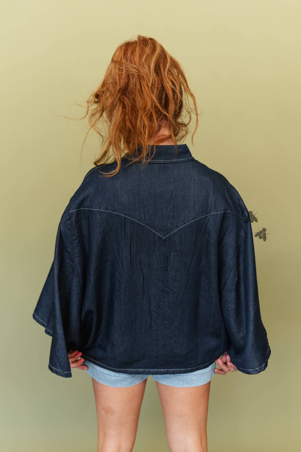 Blu Outlaw Denim Poncho-Style Top