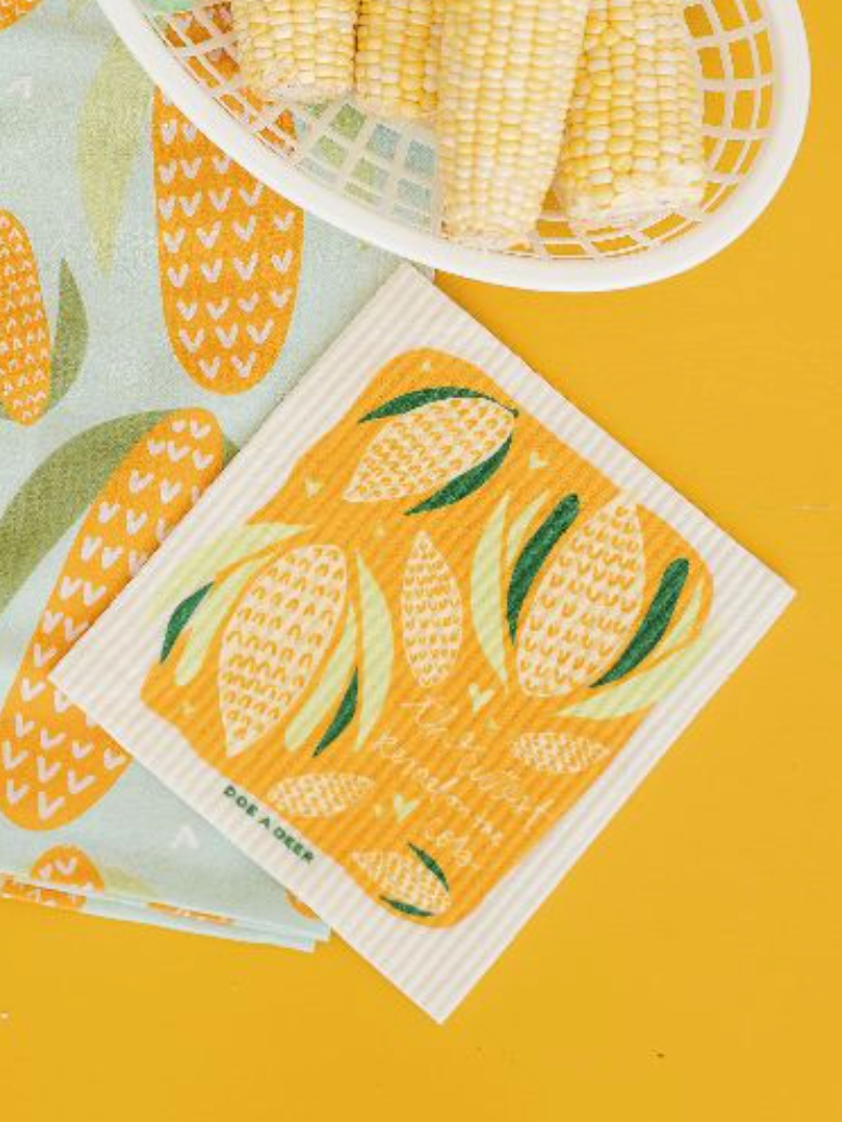 Cutest Kernel on the Cob Swedish Dishcloth | Corn, Summer
