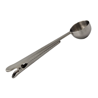 Stainless Steel Coffee Spoon and Bag Clip, 7” x 1.5”