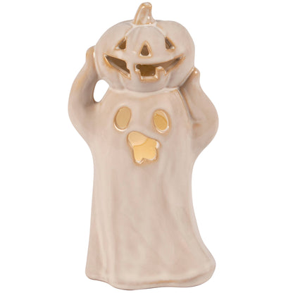 Lighted Pumpkin Ghost Figurine