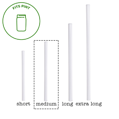 Medium Glass Straws for Pint Mason Jars