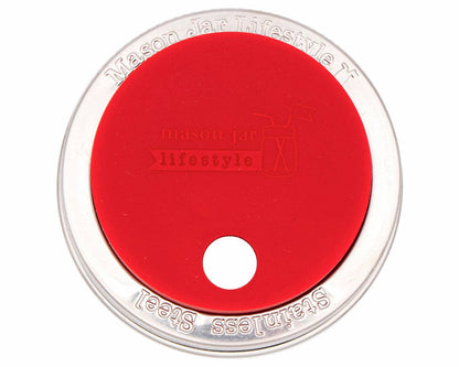 Silicone Straw Hole Tumbler w/ Stainless Steel Band for Jars