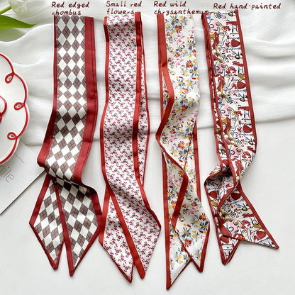 Red Skinny Twilly Scarf – Hair  Ribbon Accessory