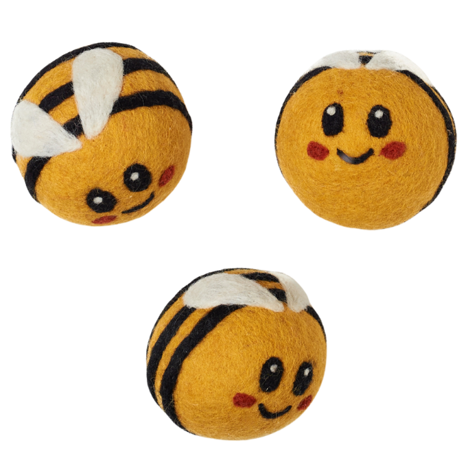Wool Dryer Balls - Set of 3 Busy Bee