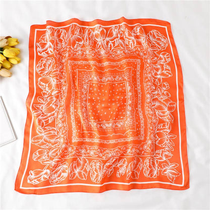 27in Paisley Lace Print Satin Square Scarf Women_CWASC1435