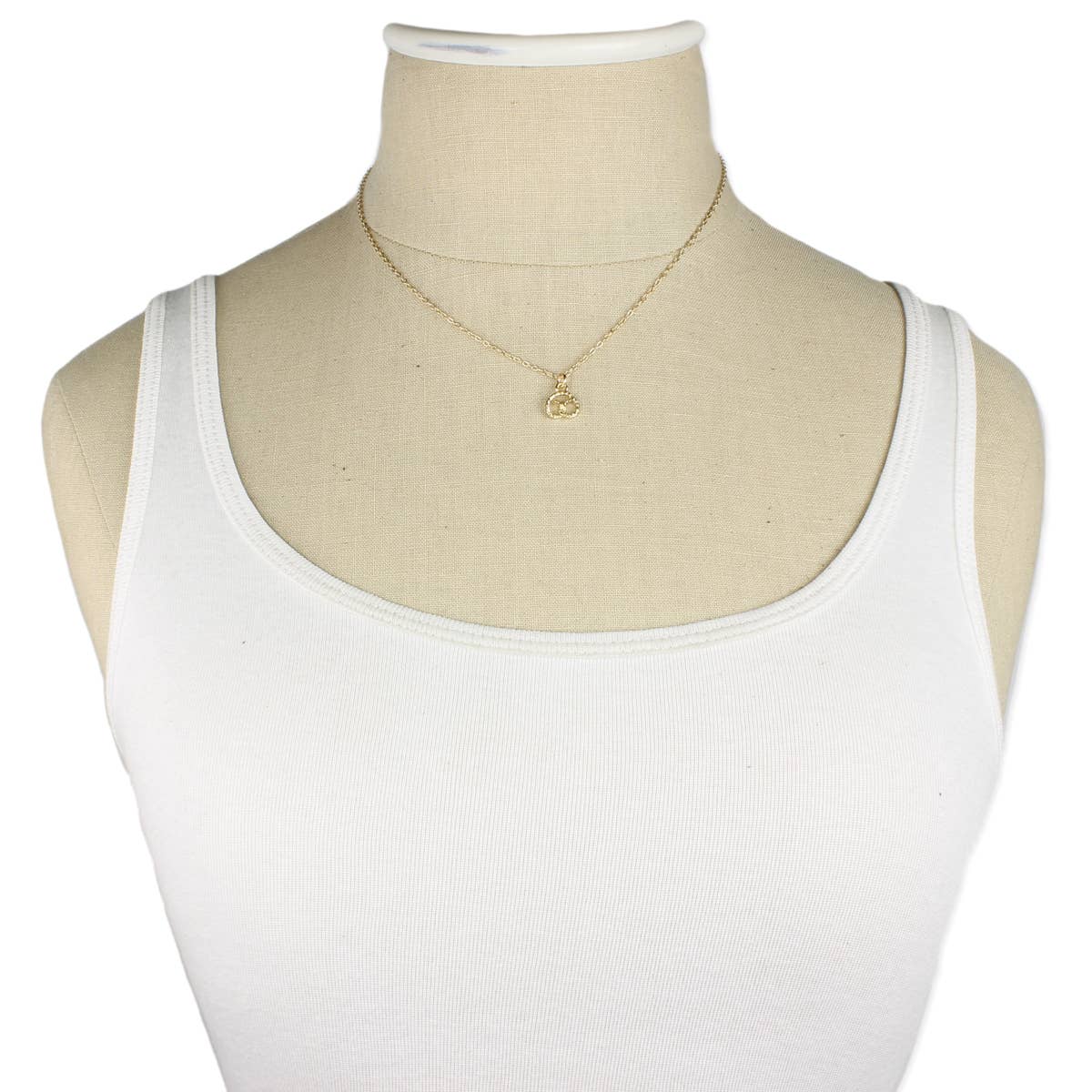 Gold Pretzel Charm Necklace