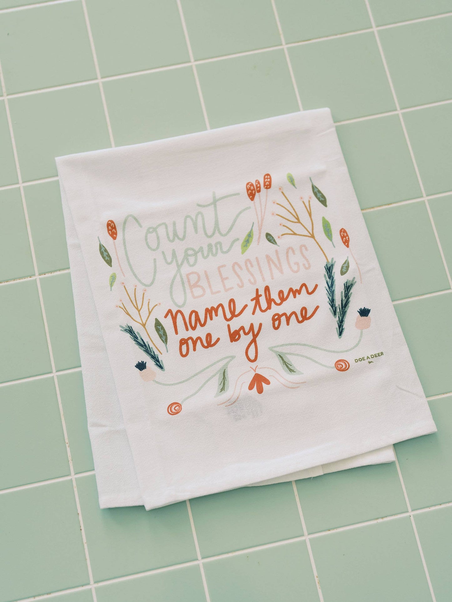 Count Your Blessings - Flour Sack Towel / Faith, Gift