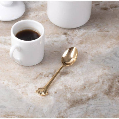 Fino Demi Spoon, Cup And Saucer Design, Gold Plated