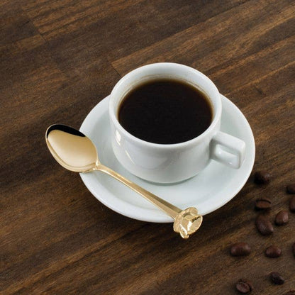 Fino Demi Spoon, Cup And Saucer Design, Gold Plated