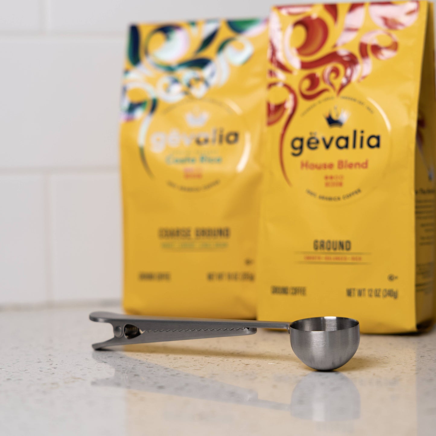 Stainless Steel Coffee Spoon and Bag Clip, 7” x 1.5”