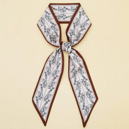 Letter Floral Twilly Scarf – Hair Ribbon & Bag Tie_CWASC0095