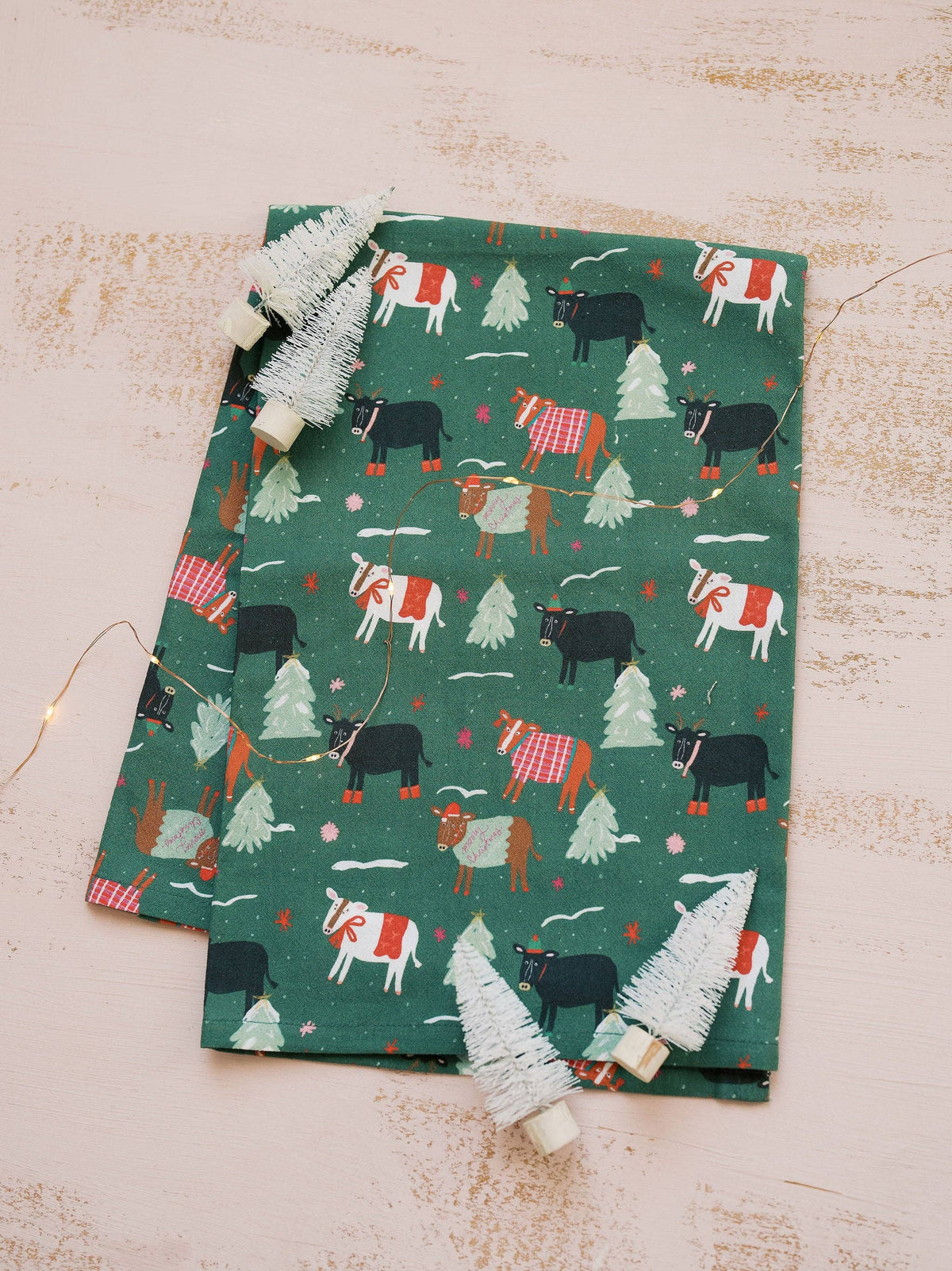 Christmas Cows | Full Pattern Flour Sack Towel