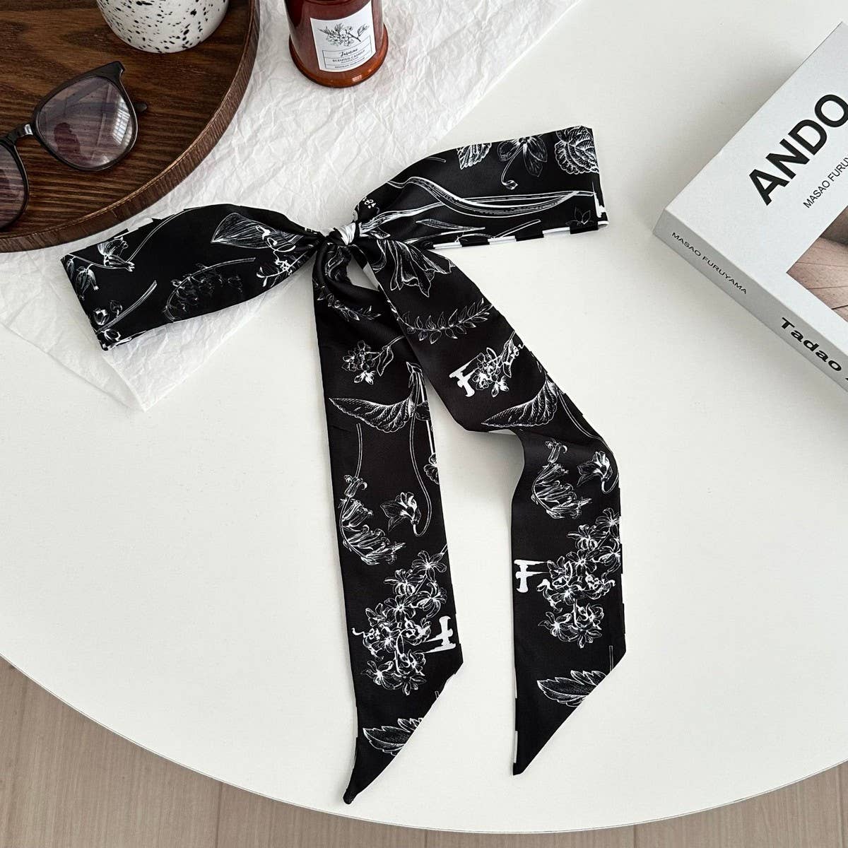 Long Polka Dot Paisley Scarf Bandana Wrap Tie_CWASC03025
