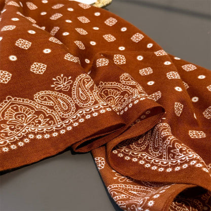 Paisley Herringbone Pattern Silk Scarf_CWASC03316