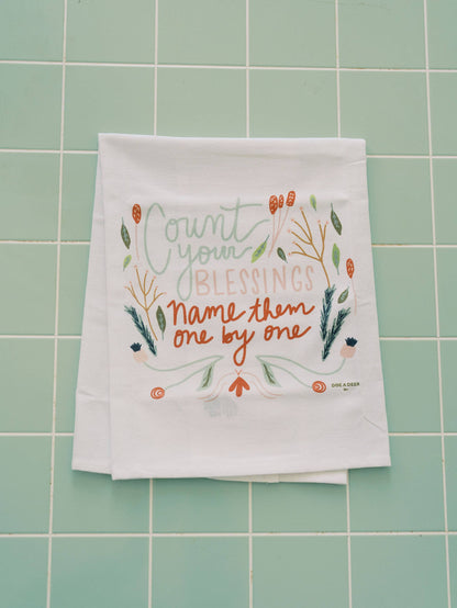 Count Your Blessings - Flour Sack Towel / Faith, Gift