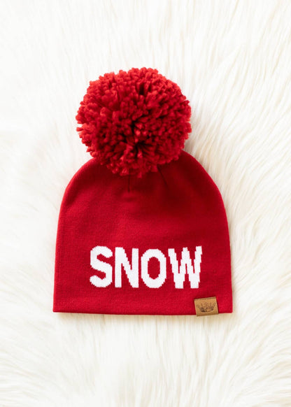 Red Snow Pom Hat