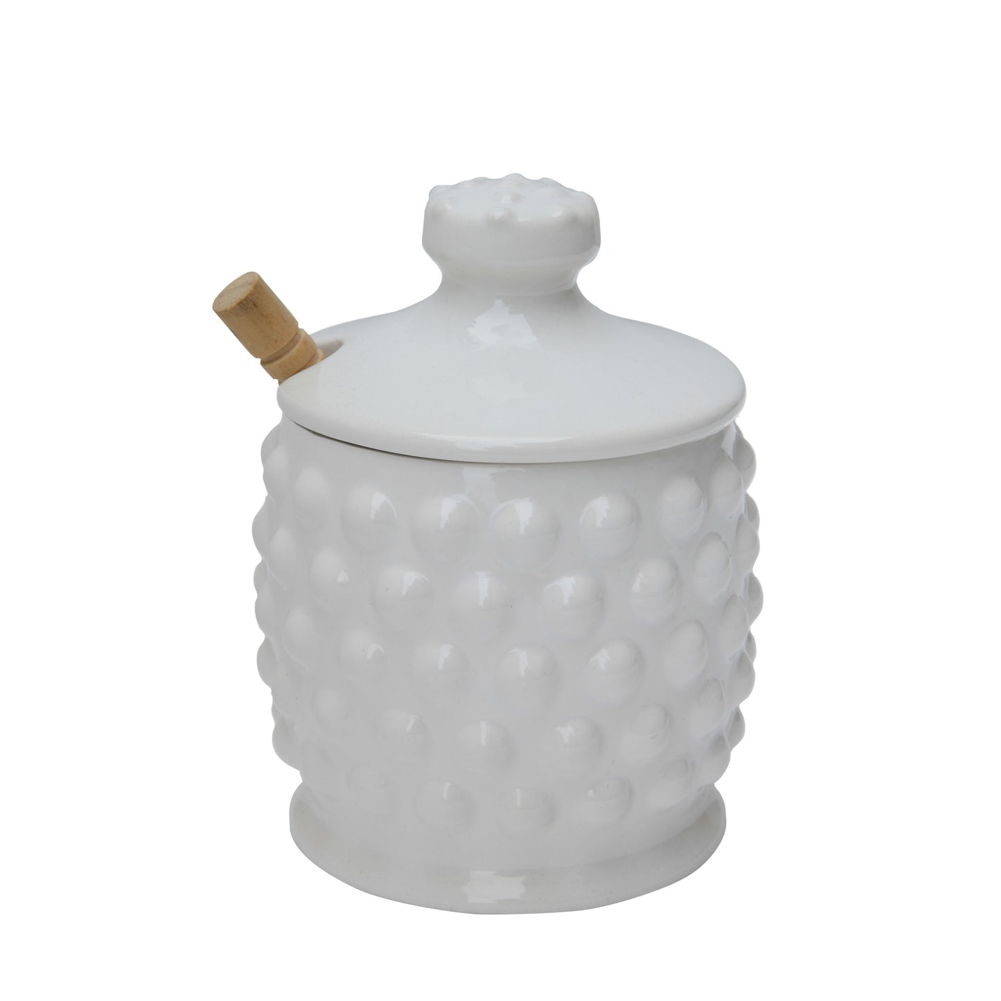 Hobnail Honey Jar with Honey Dipper,