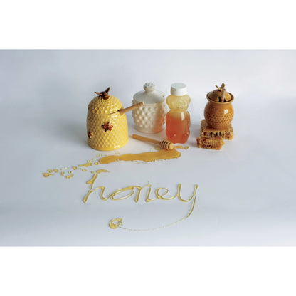 Hobnail Honey Jar with Honey Dipper,