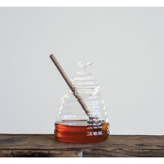 Honey Jar with Honey Dipper, Set of 2