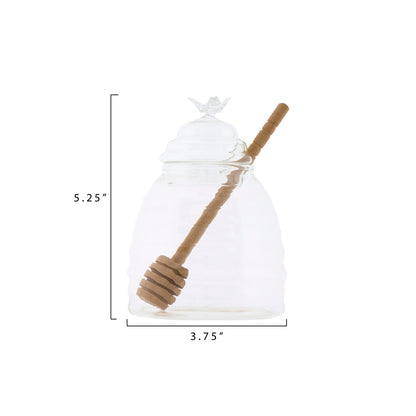 Honey Jar with Honey Dipper, Set of 2