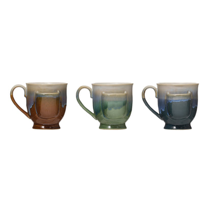 Stoneware Mug with Tea Bag Holder, 3 Colors