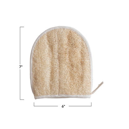 Cotton Terry Cloth/Loofah Shower Mitt w/ Loop