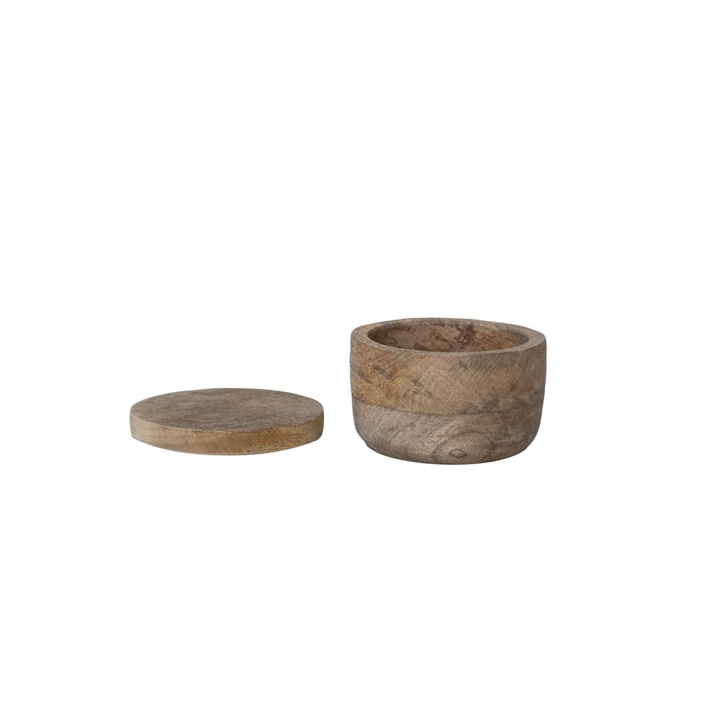 Mango Wood Salt Cellar w/ Lid, Natural