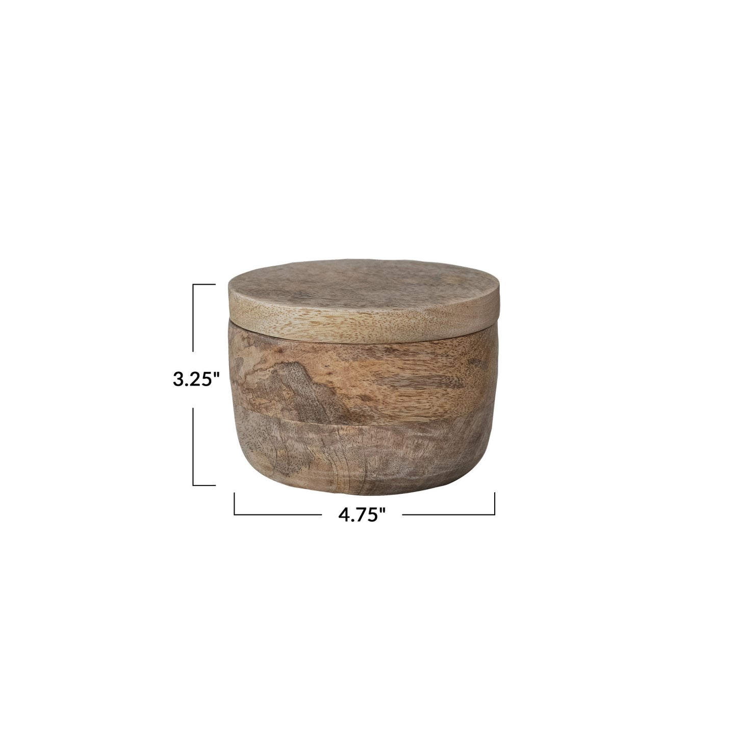 Mango Wood Salt Cellar w/ Lid, Natural