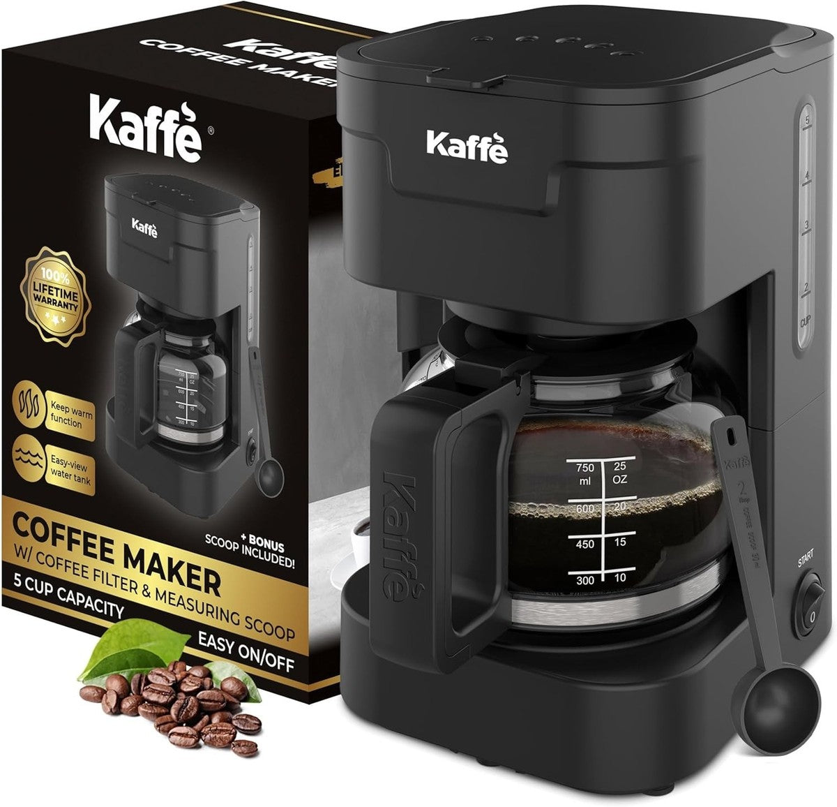 Kaffe Coffee Maker  5 Cup Capacity
