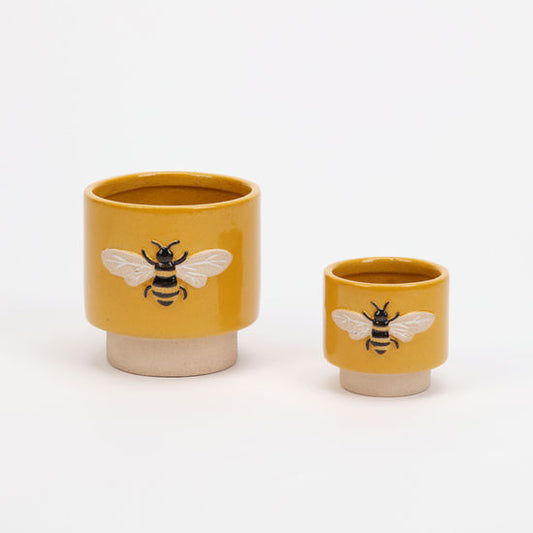 Bee Pot, St/2, Stoneware, 2.75", 3.75"