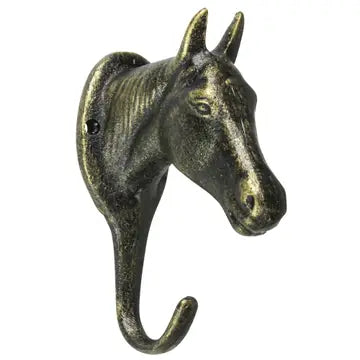 Horse Wall Hook Cast Iron Bronze