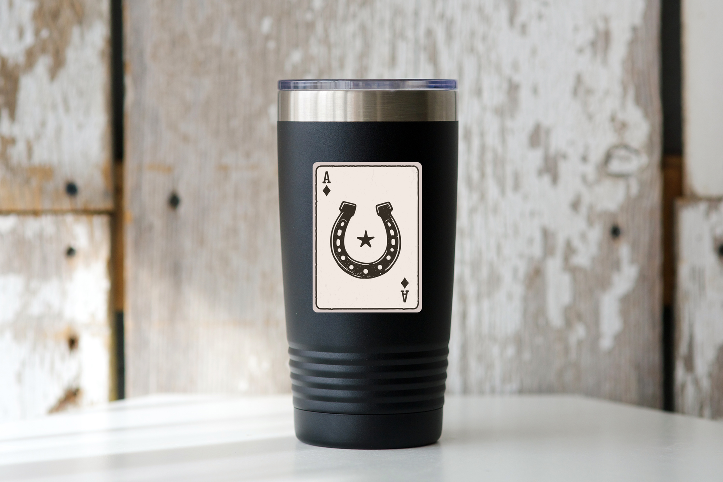 Cowboy Cards Sticker - horseshoe, vintage, western, retro