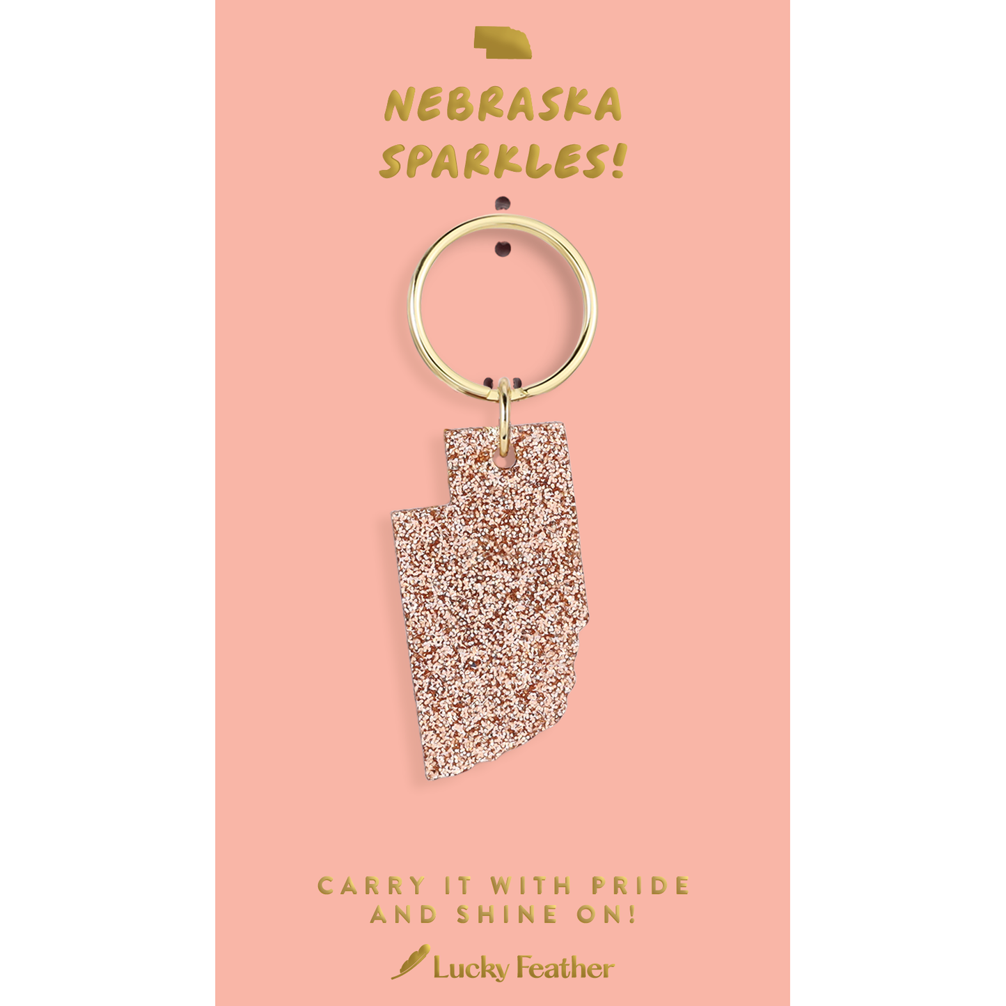 Glitter Keychain - NEBRASKA