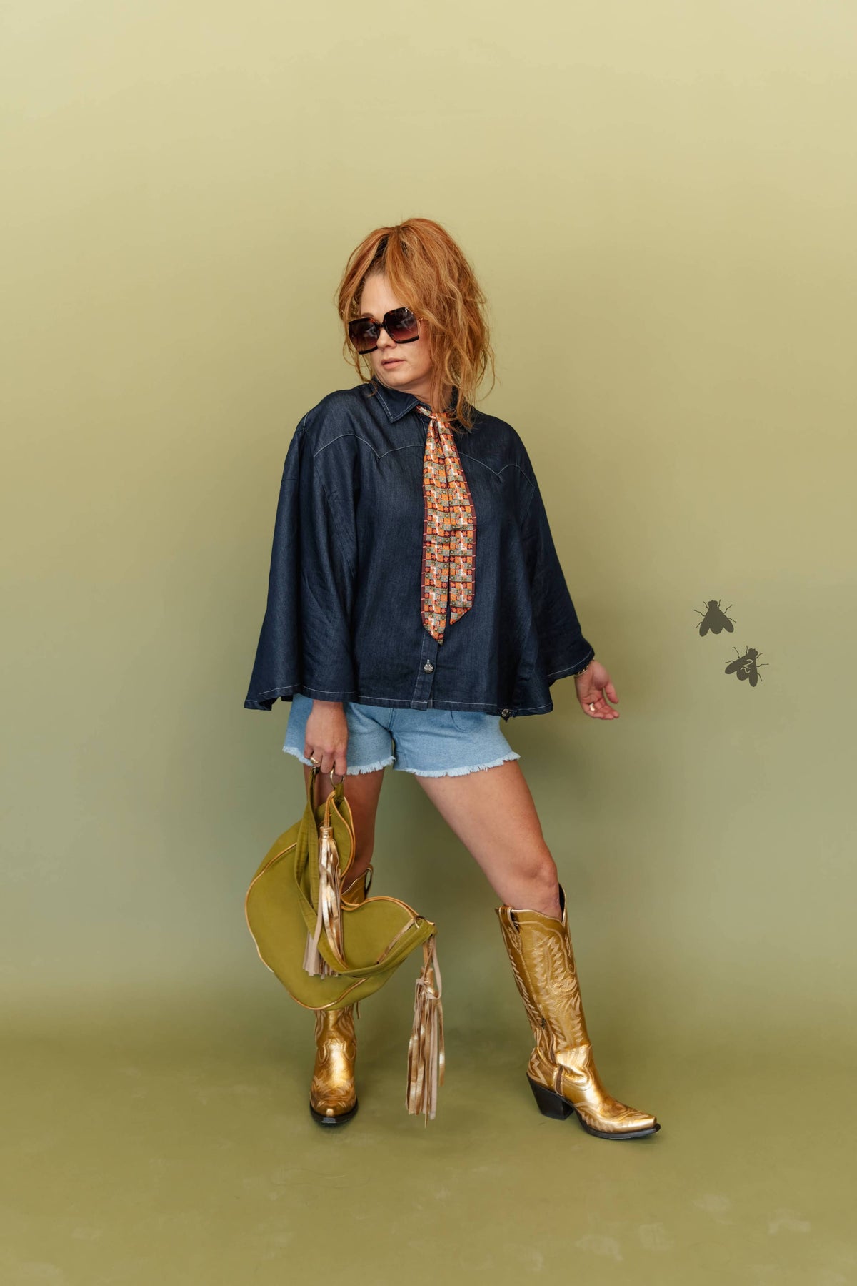 Blu Outlaw Denim Poncho-Style Top