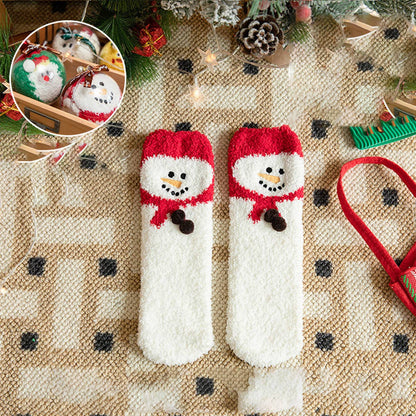 SANTA CLAUS FUZZY CHRISTMAS SOCKS GIFTS FOR WOMEN_CWMS0766